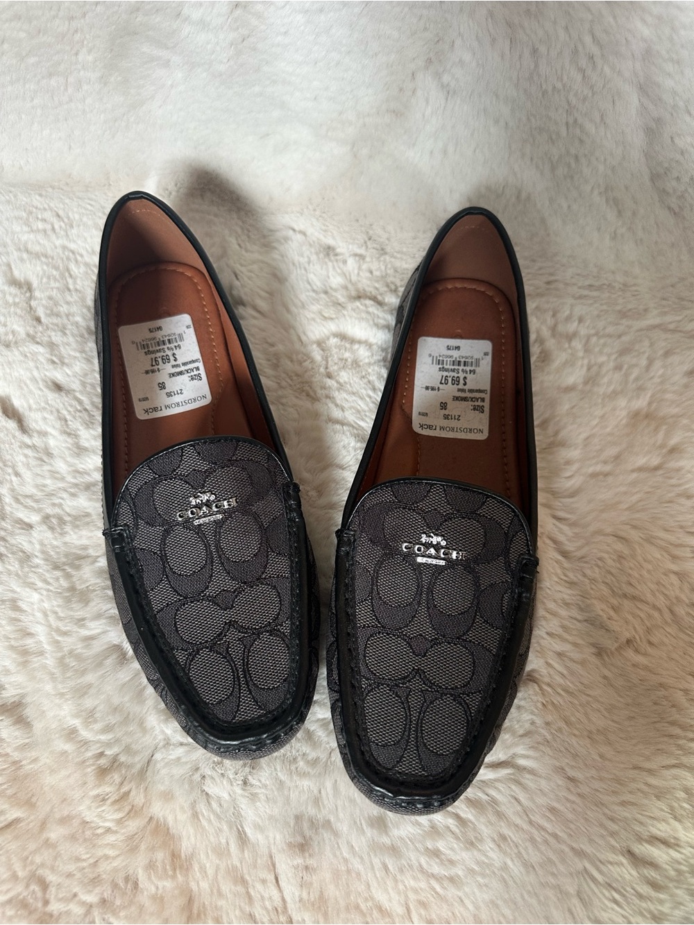 Coach Black Signature Logo Slip-On Loafers